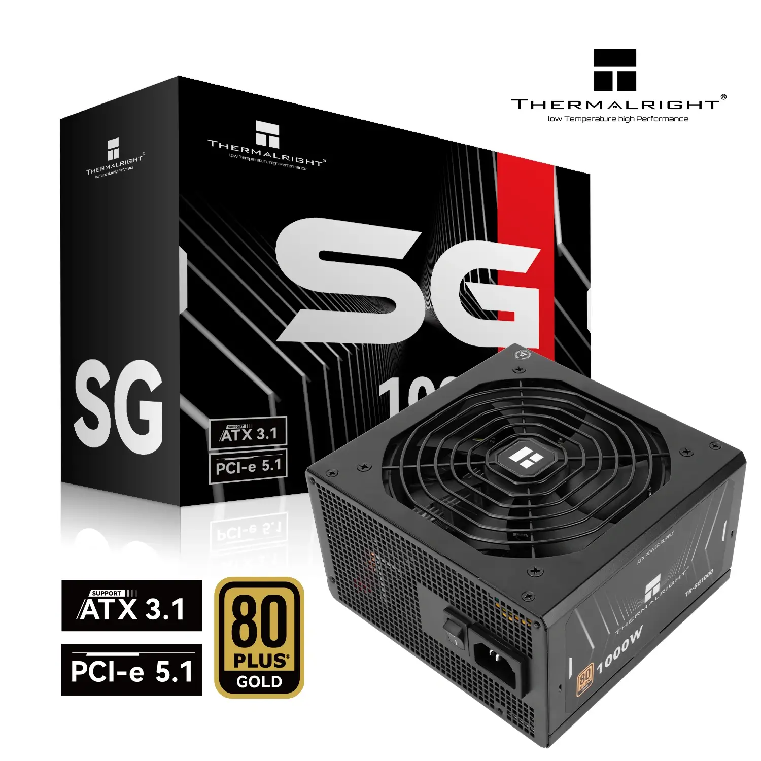 Thermalright SG 1000 1000W ATX 3.1 PCIe 5.1 80 Plus Gold Full Modular Power Supply - Thermalright SG 1000 1000W Gold Thermalright SG 1000 1000W ATX 3.1 PCIe 5.1 80 Plus Gold Full Modular Power Supply - Thermalright SG 1000 1000W Gold