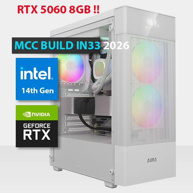 MCC IN33 26 MIDAS Gaming PC Build || Intel Core i5 14400F 10 Core GeForce RTX 5060 8GB GDDR7 Graphics - RTX 5060 8GB Gaming P
