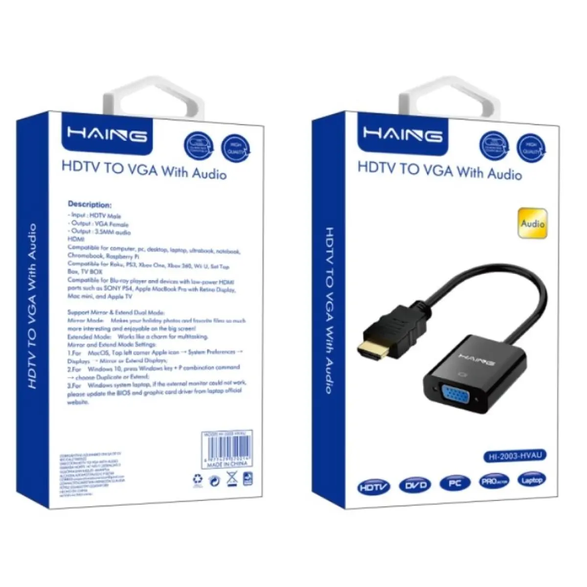 HAING HI 2003 HVAU HDMI TO VGA CONVERTER WITH AUDIO - product image 1 HAING HI 2003 HVAU HDMI TO VGA CONVERTER WITH AUDIO - product image 1