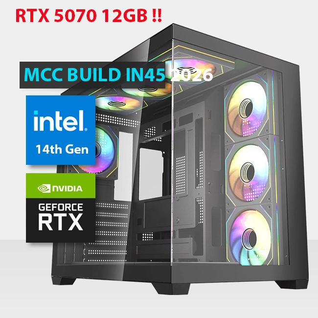 MCC IN45 26 MIDAS Gaming PC Build || Intel Core i7 14700F 14th Gen 20 Core GeForce RTX 5070 12GB GDDR7 OC Edition Graphics Ca MCC IN45 26 MIDAS Gaming PC Build || Intel Core i7 14700F 14th Gen 20 Core GeForce RTX 5070 12GB GDDR7 OC Edition Graphics Ca