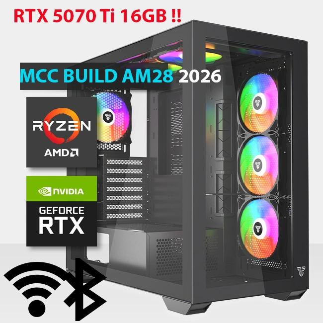 MCC AM28 26 MIDAS Gaming PC Build || AMD Ryzen 7 7800X3D 8 core GeForce RTX 5070 Ti 16GB GDDR7 Graphics Card - RTX 5070 Ti Ga