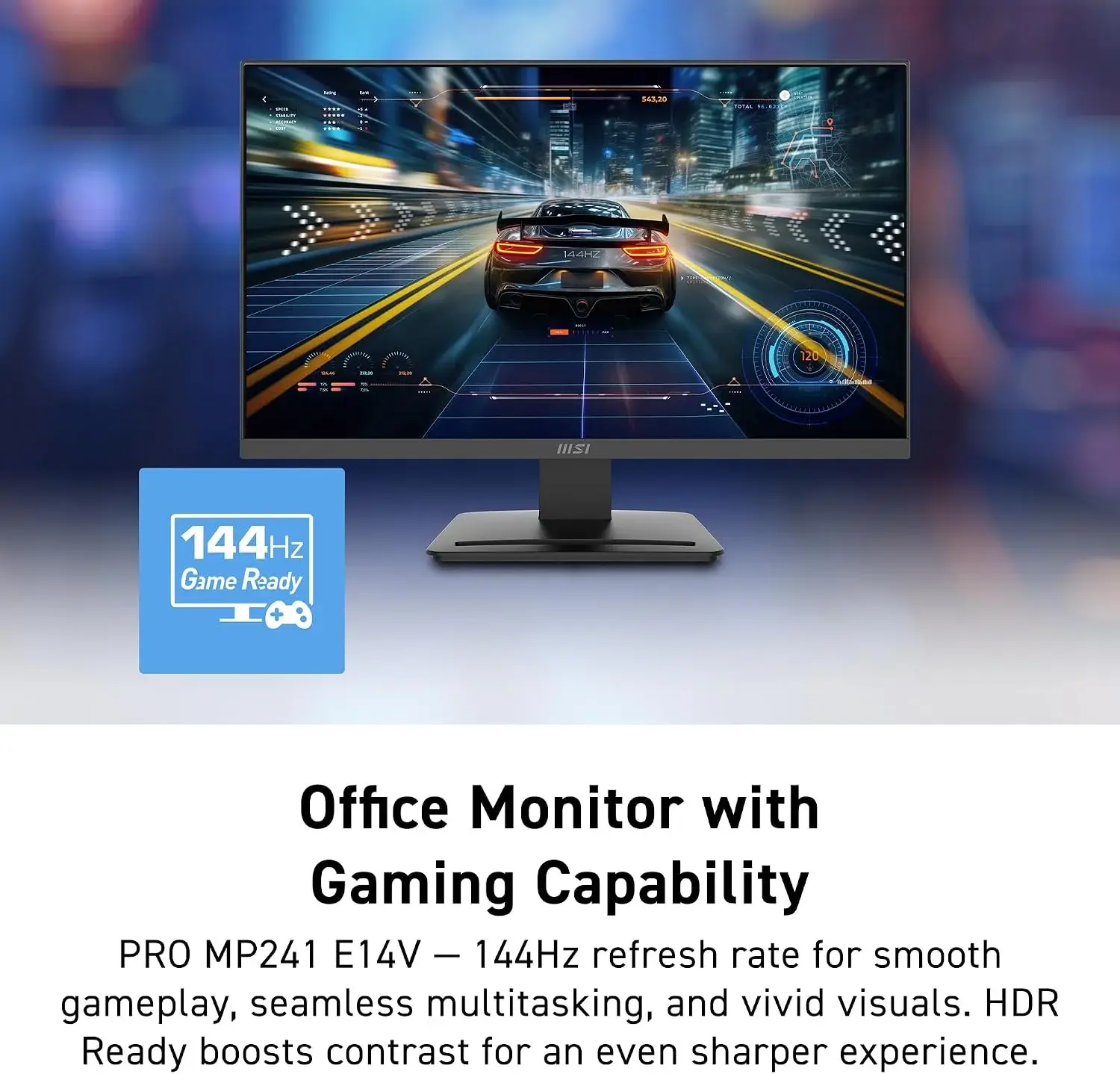 MSI PRO MP241 E14V 23.8 inch FHD 144Hz 1ms Business Monitor - product image 1