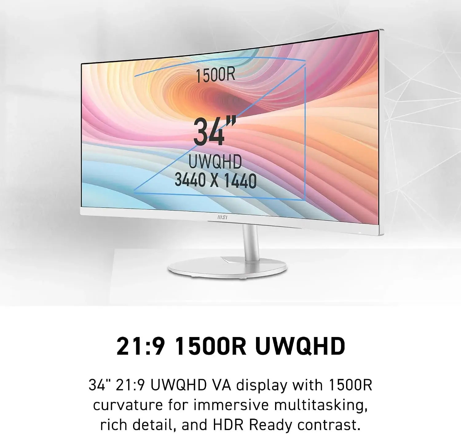 MSI PRO MP341CQW E12 34 inch Ultra Wide UWQHD 2.5K 120Hz 1ms Curved Business Monitor - MSI PRO MP341CQW E12 Monitor MSI PRO MP341CQW E12 34 inch Ultra Wide UWQHD 2.5K 120Hz 1ms Curved Business Monitor - MSI PRO MP341CQW E12 Monitor
