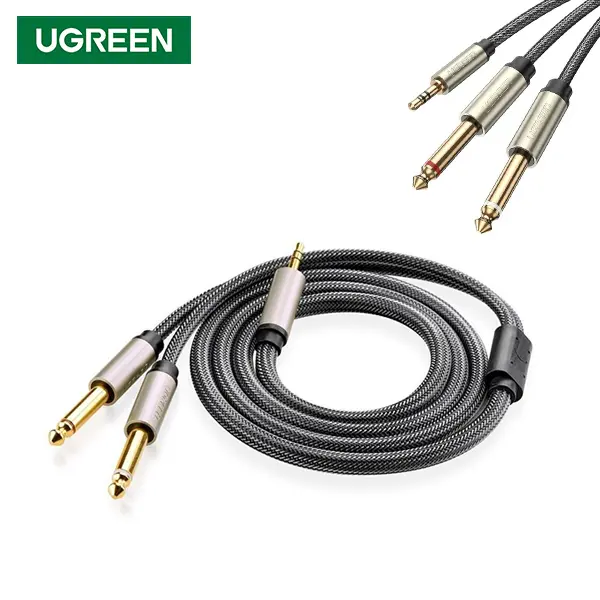 UGREEN 10615 3.5MM TRS TO DUAL 6.35MM TS STEREO AUDIO CABLE