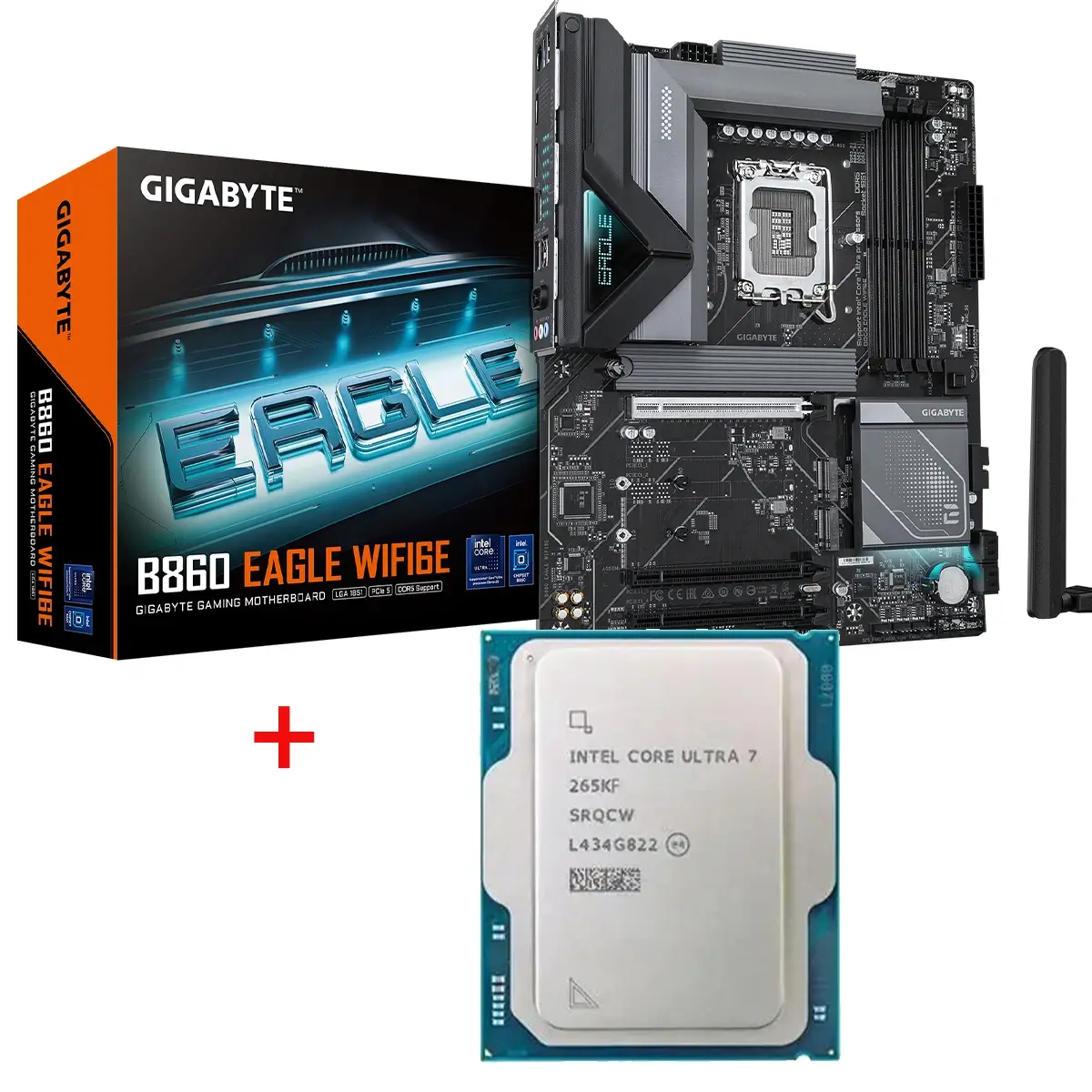 Intel Core Ultra 7 265KF 20-Core Processor - Gigabyte B860 EAGLE WIFI6E DDR5 Motherboard