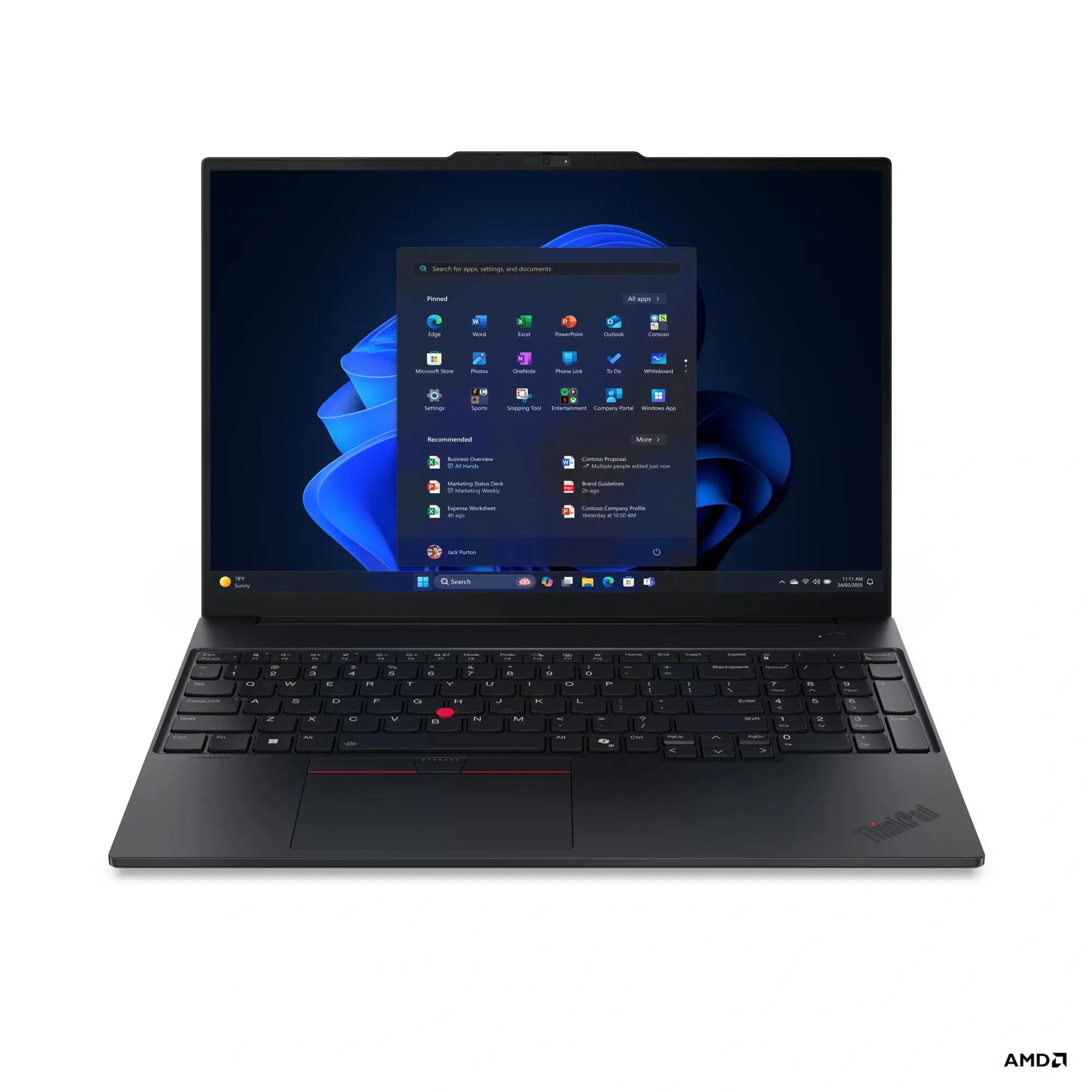 Lenovo ThinkPad E16 Gen 3 AMD Business Laptop - AMD Ryzen 7 250 - 16-inch WUXGA FHD+ IPS - 1TB SSD