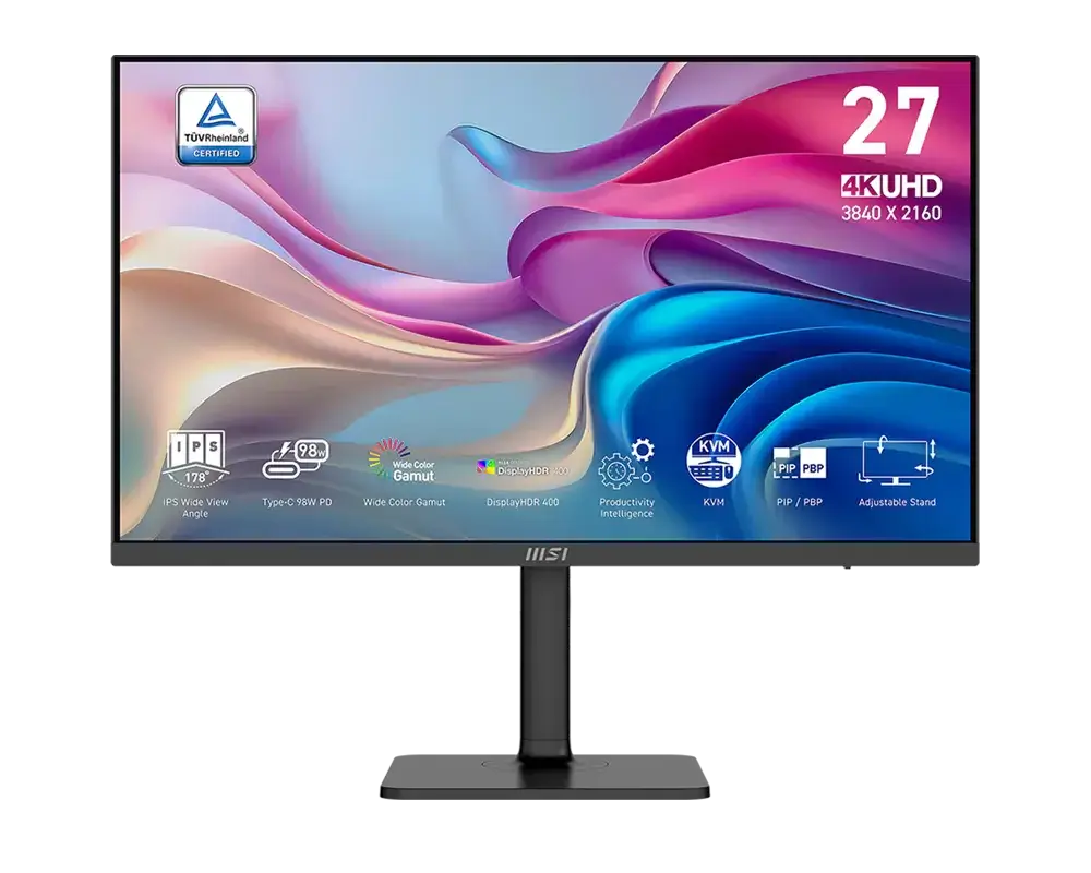 MSI Modern MD272UPHG 27-inch 4K UHD IPS DisplayHDR 400 Adjustable Business Monitor