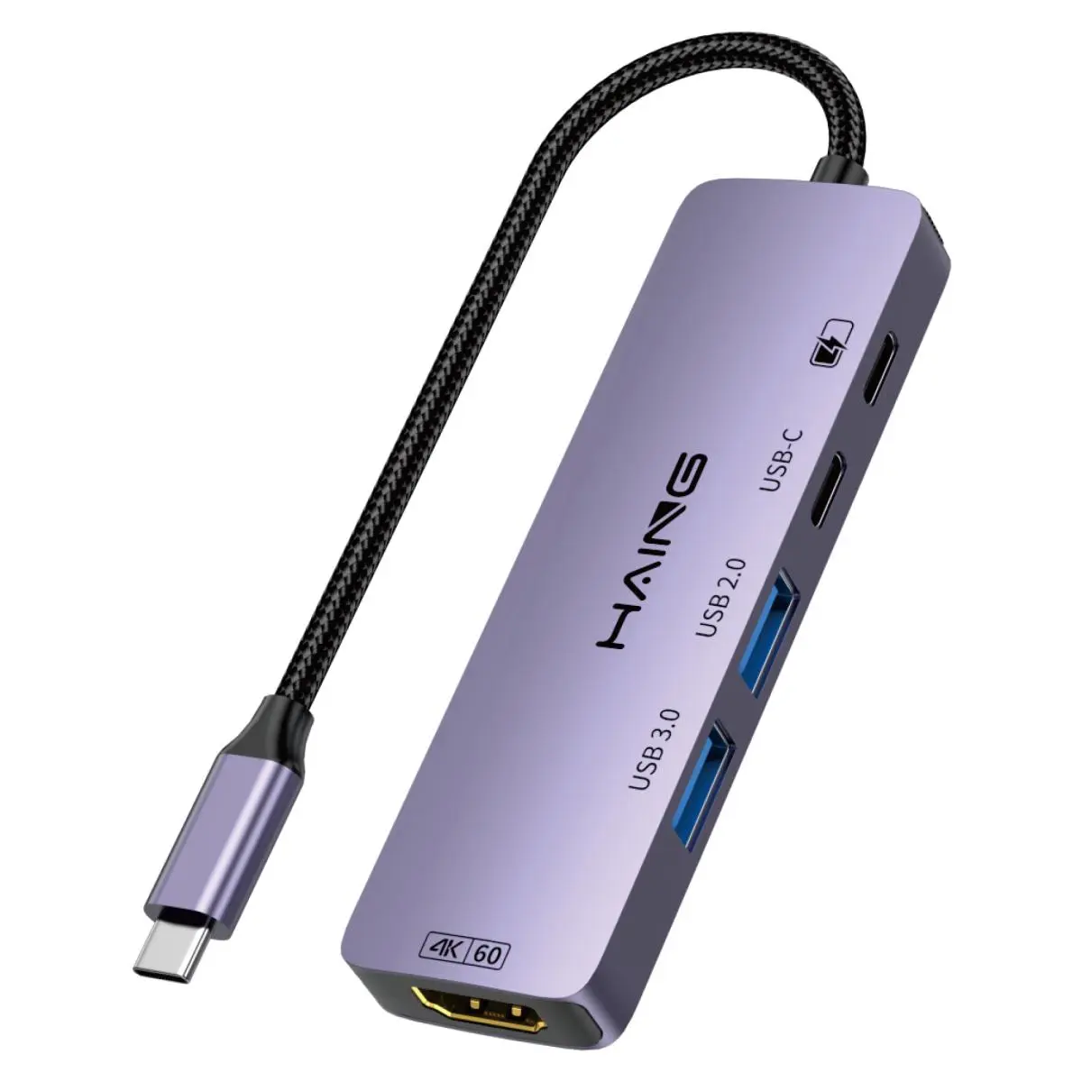 HAING HI-3031-THU USB-C TO 5 IN 1 MULTIFUNCTIONAL ADAPTER HDMI 4K60HZ 100W PD