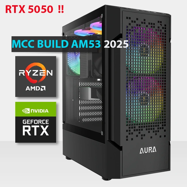 MCC AM53-25 - MIDAS Gaming PC Build || AMD Ryzen 5 7600X 6-core - GIGABYTE GeForce RTX 5050 OC 8GB GDDR6 Graphics Card