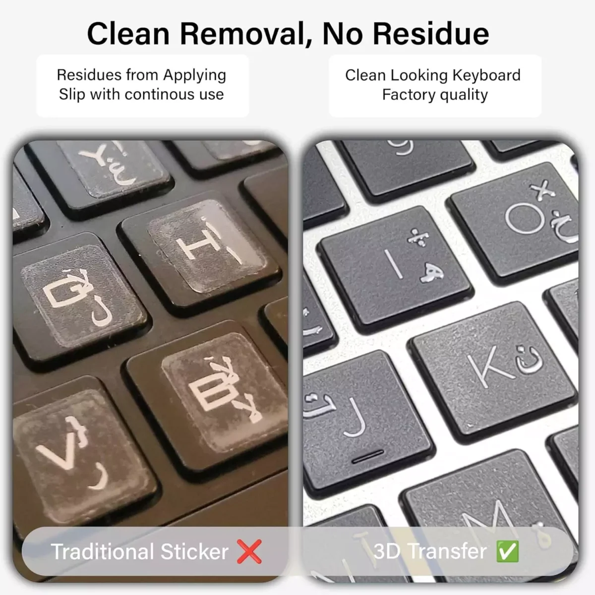 PLASTIC WHITE ARABIC 3D LETTERS KEYBOARD STICKERS CLEAN FACTORY-LOOK PLASTIC WHITE ARABIC 3D LETTERS KEYBOARD STICKERS CLEAN FACTORY-LOOK