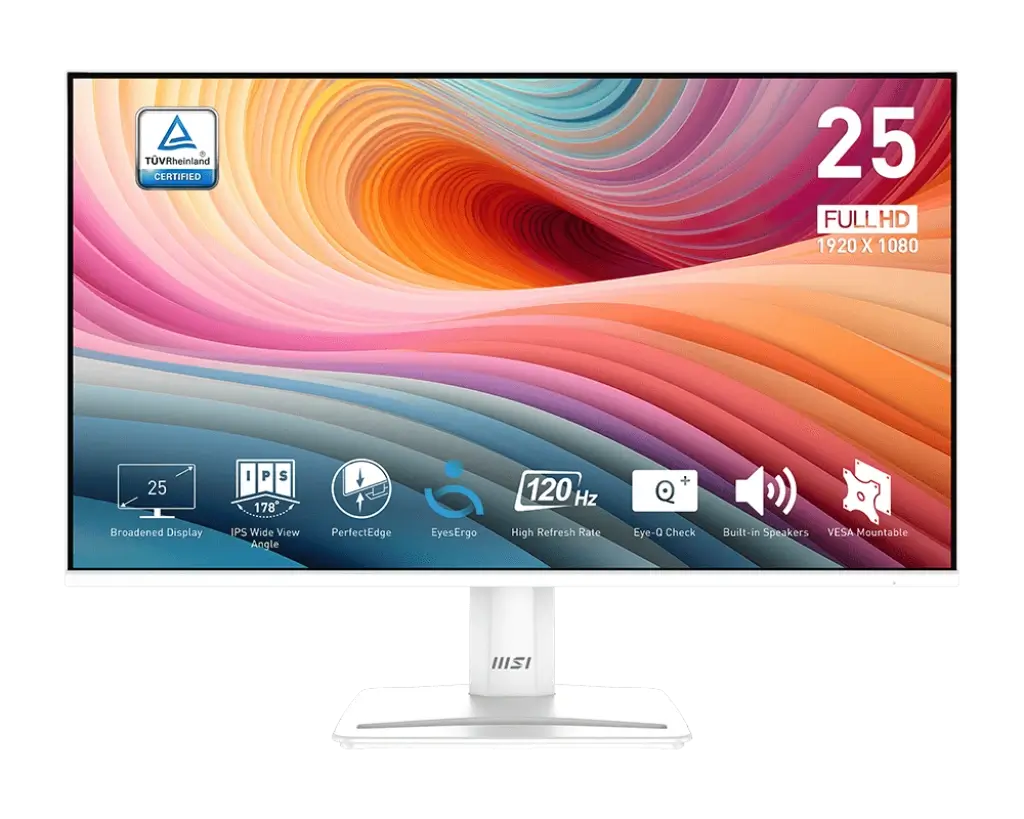 Msi PRO MP251W E2 25-inch FHD IPS 120Hz 1ms Business Monitor - White
