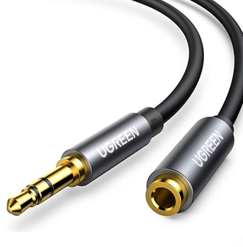 UGREEN 10593 3.5MM MALE TO 3.5MM FEMALE EXTENSION AUX CABLE – 1.5M