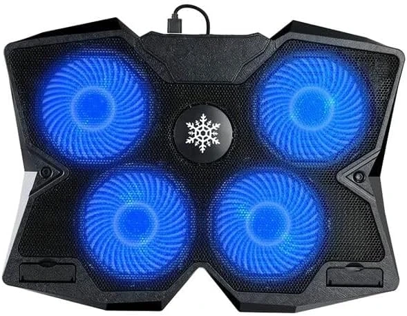 S400 LAPTOP COOLING PAD WITH 4 FANS BLUE LIGHT UP TO 17 INCHES