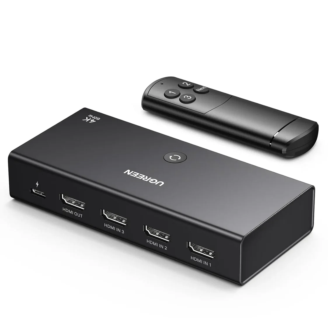UGREEN 15376 HDMI SWITCH 3-IN-1 4K60HZ WITH REMOTE CONTROL