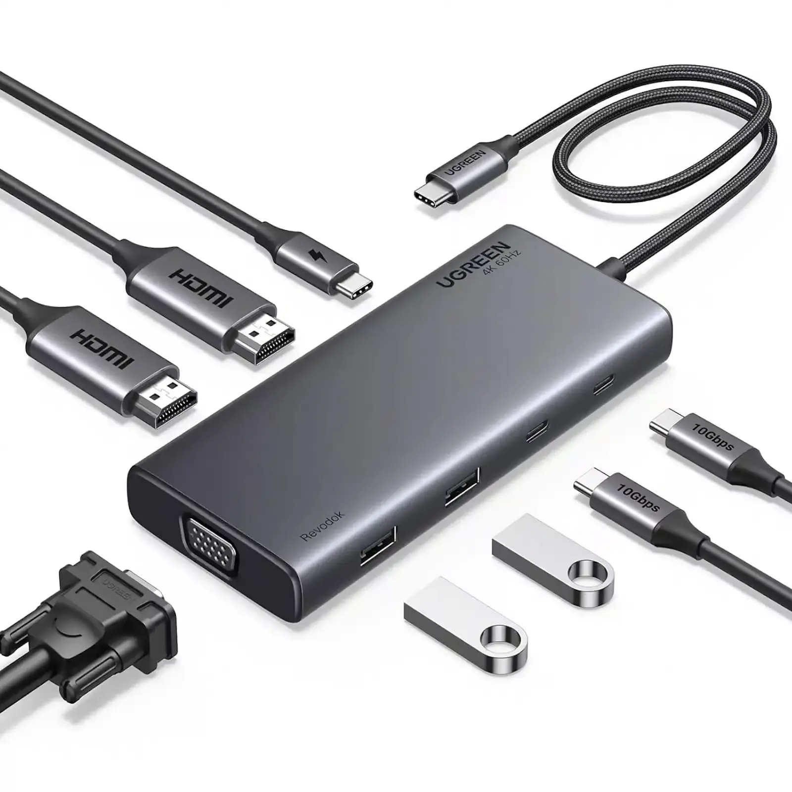UGREEN 35588 REVODOK 8 IN 1 MULTIPORT ADAPTER 4K60HZ 100W USB C 4K DOCKING STATION TRIPLE DISPLAY - UGREEN 35588 8 in 1 USB C UGREEN 35588 REVODOK 8 IN 1 MULTIPORT ADAPTER 4K60HZ 100W USB C 4K DOCKING STATION TRIPLE DISPLAY - UGREEN 35588 8 in 1 USB C