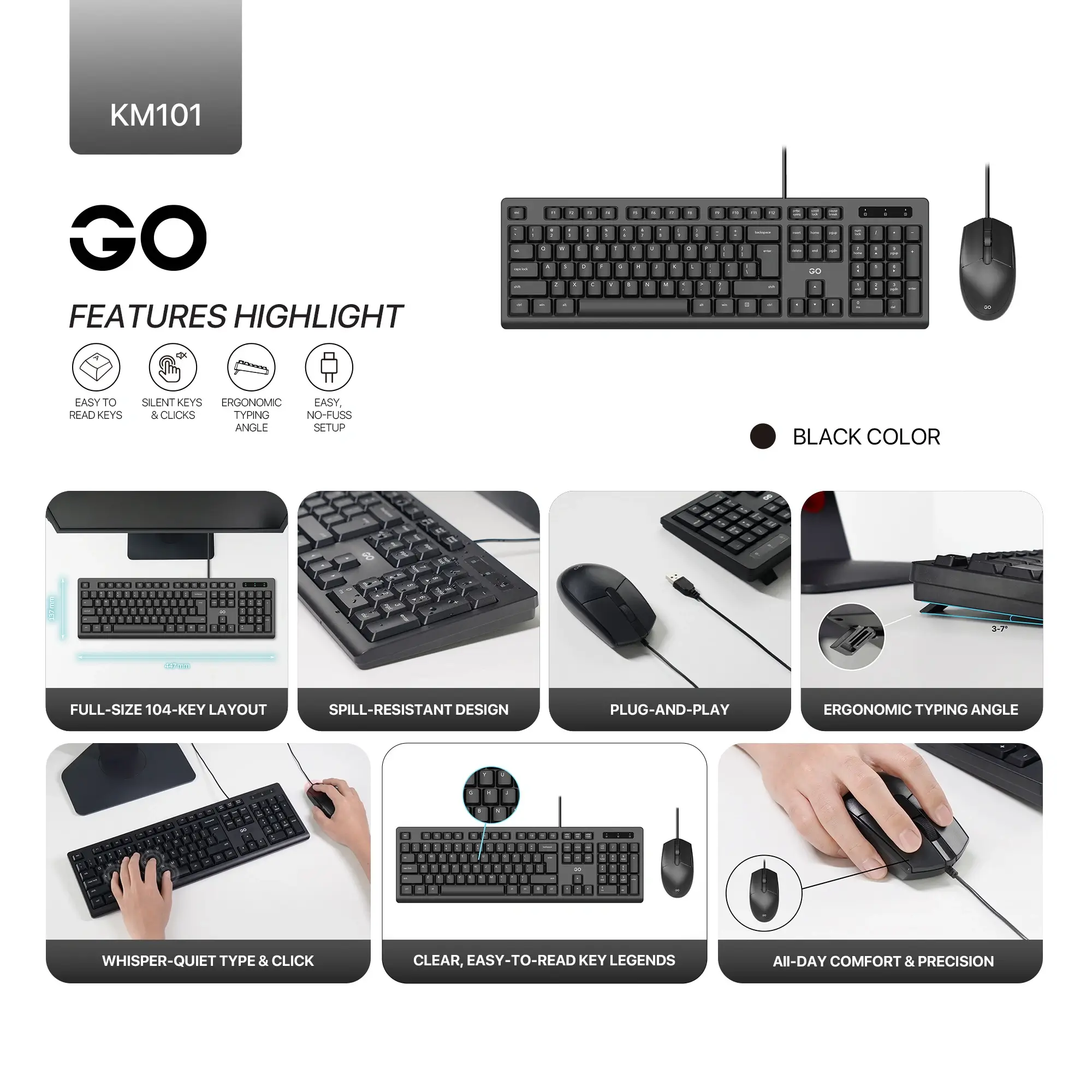 Fantech KM101 GO Office Combo 