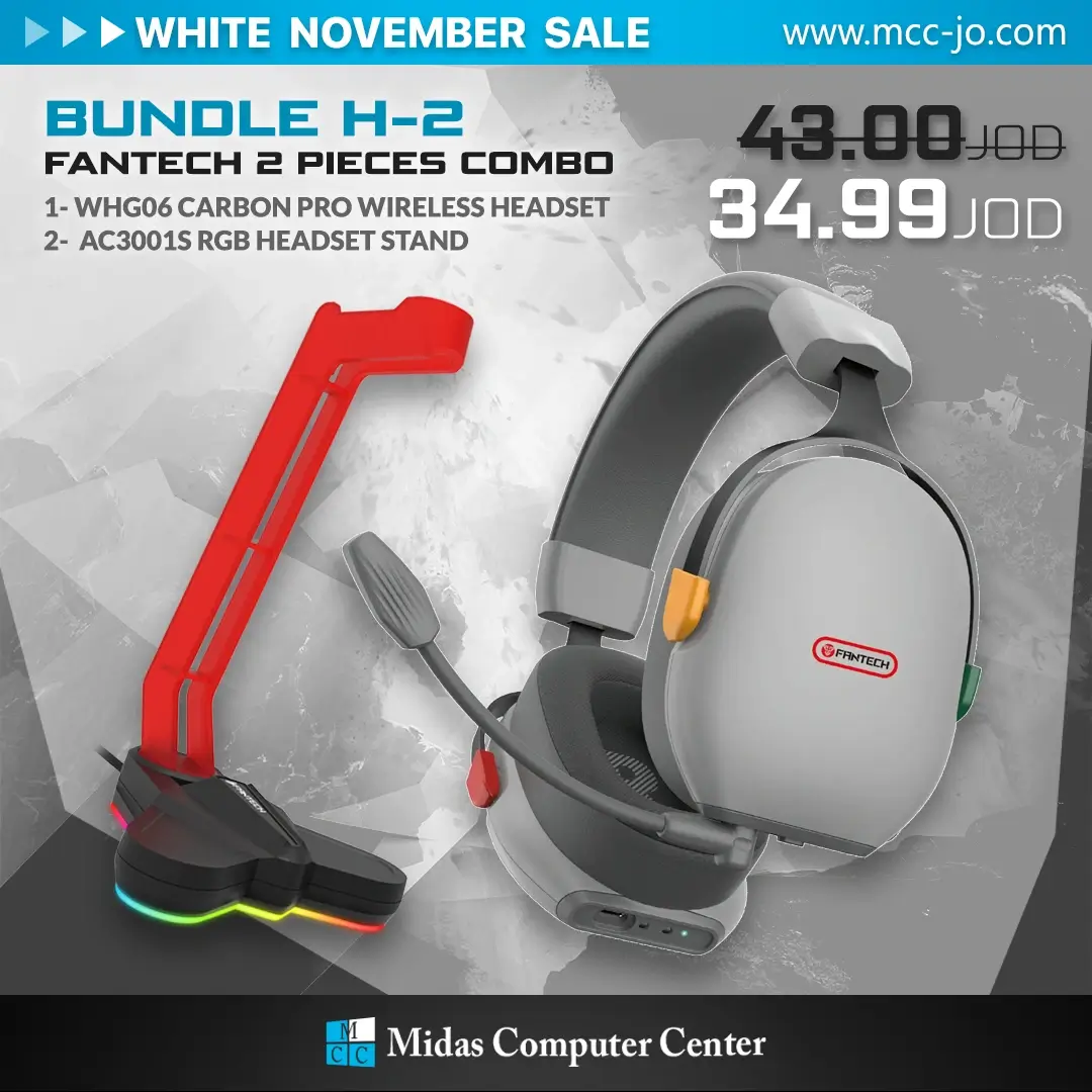 Fantech Bundle H-2 WHG06 Wireless Gaming Headset + AC3001S RGB Headset Stand
