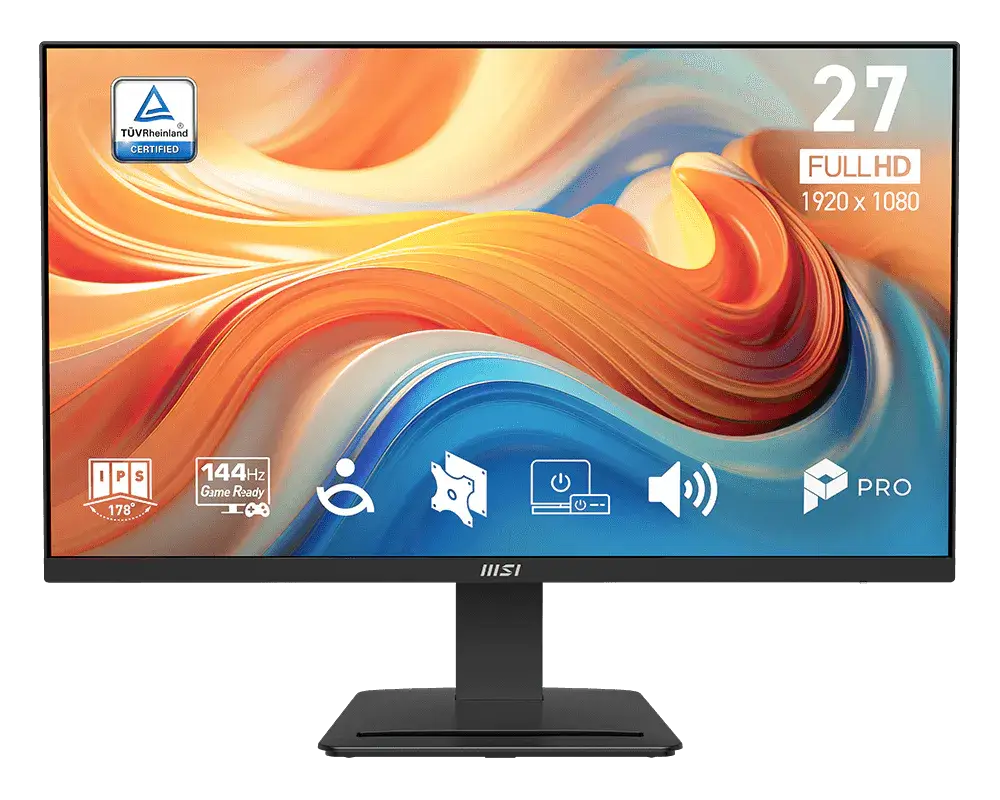 MSI PRO MP273W E14A Monitor 27-inch FHD IPS 144Hz 1ms HDR Ready - Built-in Speaker
